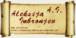 Aleksija Imbronjev vizit kartica